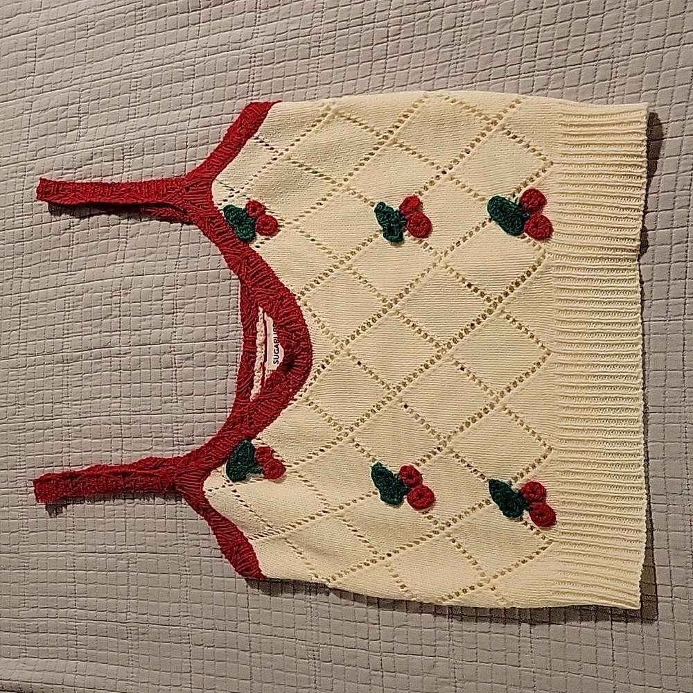 Sugarlips Crochet Sweater Crop Top Size Small NWOT